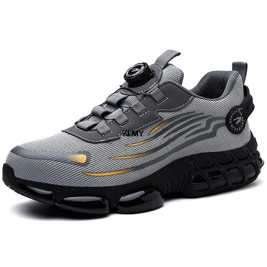 SafetyStride Shop™ Button Safety Shoes for Men Steel Toe Working Light Puncture